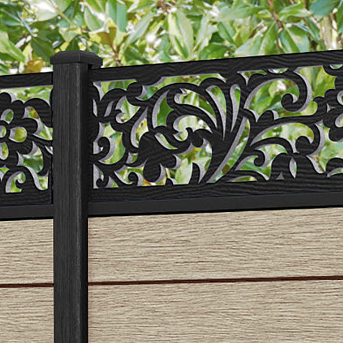 Fusion Eden Fence Panel - Light Oak - with our composite posts