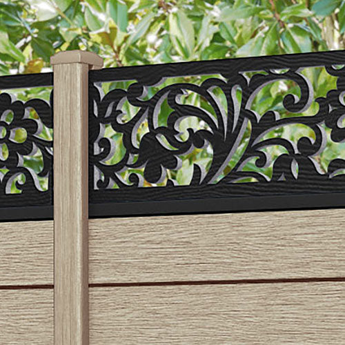 Fusion Eden Fence Panel - Light Oak - with our composite posts