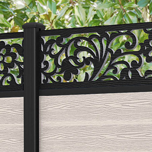 Classic Eden Fence Panel - Mid Stone - with our aluminium posts