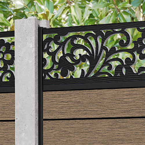 Fusion Eden Fence Panel - Teak - for existing concrete posts
