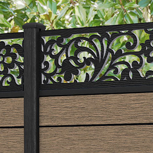 Fusion Eden Fence Panel - Teak - with our composite posts