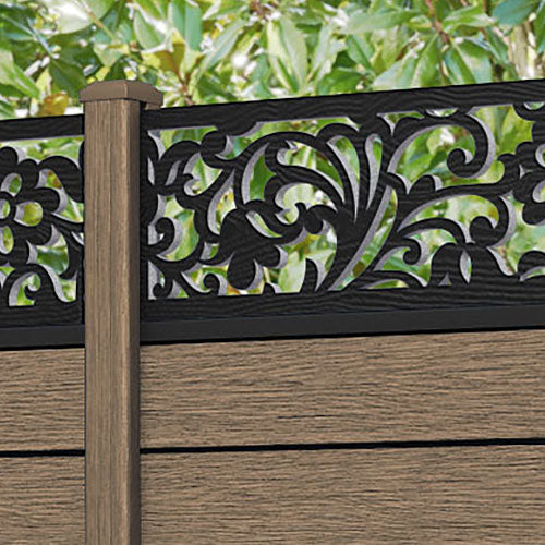 Fusion Eden Fence Panel - Teak - with our composite posts