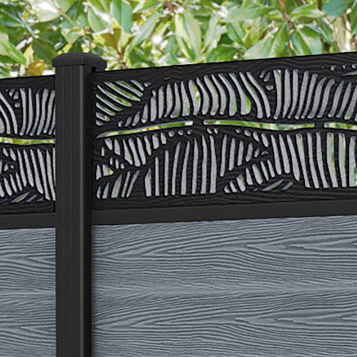 Classic Feather Fence Panel - Anthracite - with our aluminium posts