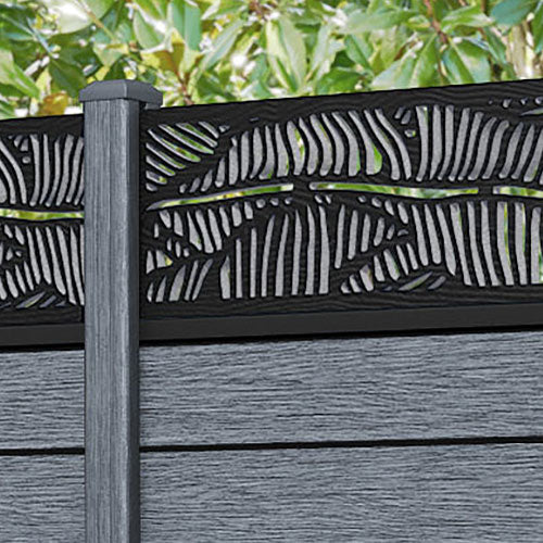 Fusion Feather Fence Panel - Anthracite - with our composite posts