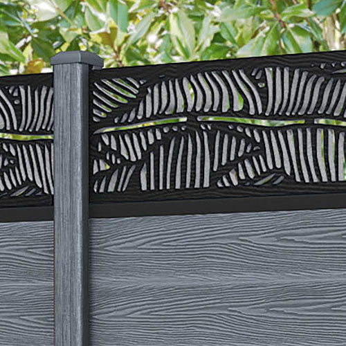 Classic Feather Fence Panel - Anthracite - with our composite posts