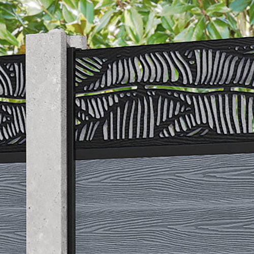Classic Feather Fence Panel - Anthracite - for existing concrete posts