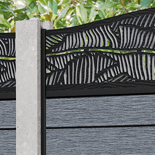 Fusion Feather Curved Top Fence Panel - Anthracite - for existing concrete posts