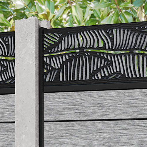 Fusion Feather Fence Panel - Light Grey - for existing concrete posts