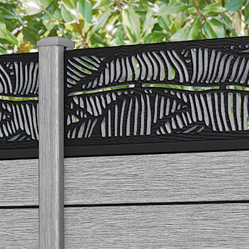 Fusion Feather Fence Panel - Light Grey - with our composite posts