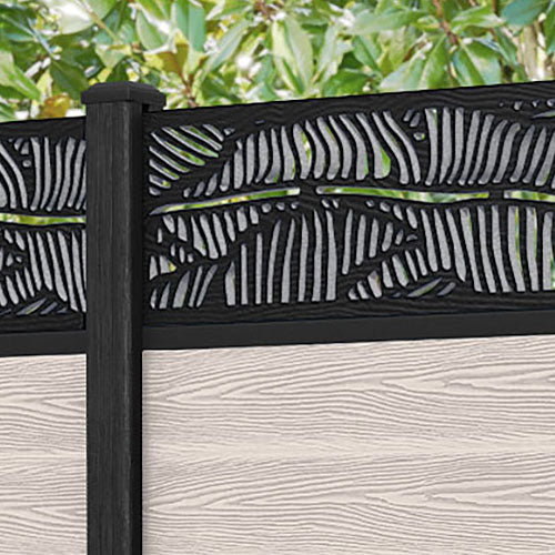 Classic Feather Fence Panel - Mid Stone - with our composite posts