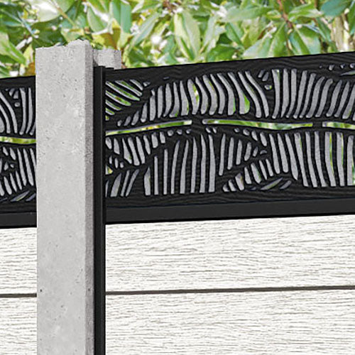 Fusion Feather Fence Panel - Light Stone - for existing concrete posts