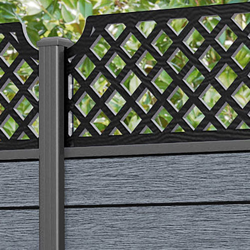 Fusion Regal Hive Fence Panel - Anthracite - with our aluminium posts