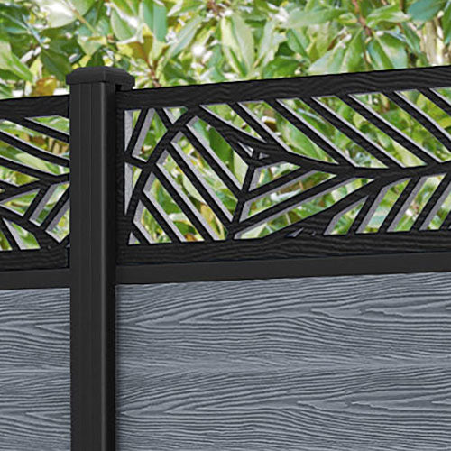 Classic Habitat Fence Panel - Anthracite - with our aluminium posts