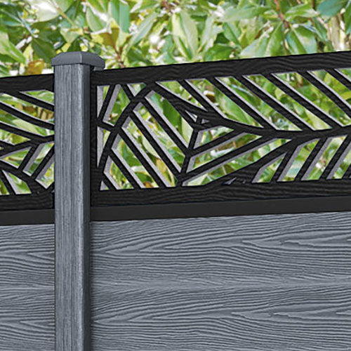 Classic Habitat Fence Panel - Anthracite - with our composite posts