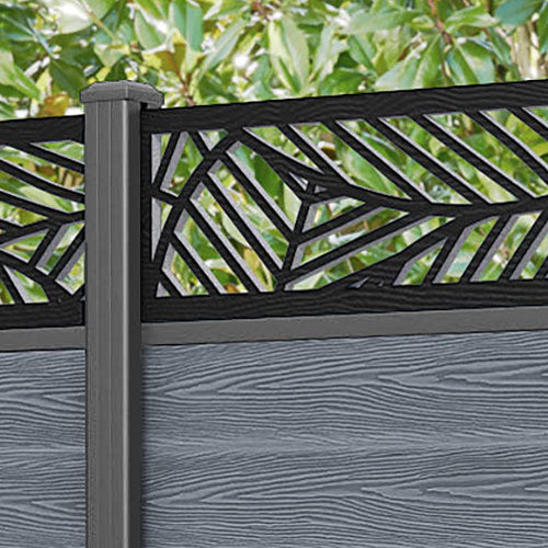 Classic Habitat Fence Panel - Anthracite - with our aluminium posts