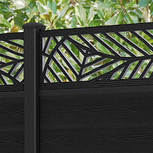 Classic Habitat Fence Panel - Black - with our aluminium posts