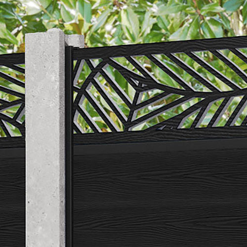 Classic Habitat Fence Panel - Black - for existing concrete posts
