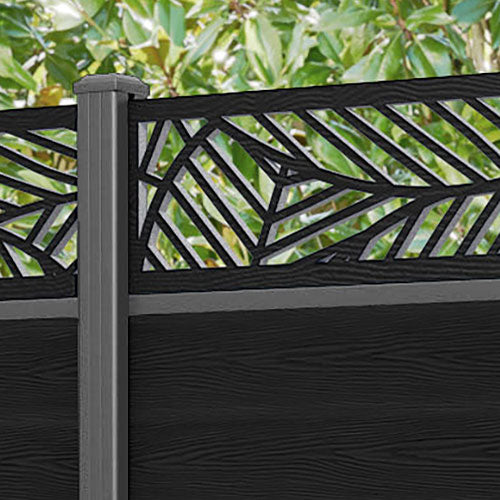 Classic Habitat Fence Panel - Black - with our aluminium posts
