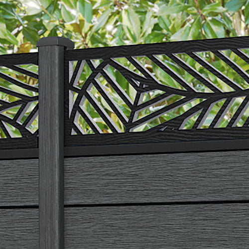 Fusion Habitat Fence Panel - Dark Grey - with our composite posts