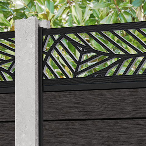 Fusion Habitat Fence Panel - Dark Oak - for existing concrete posts