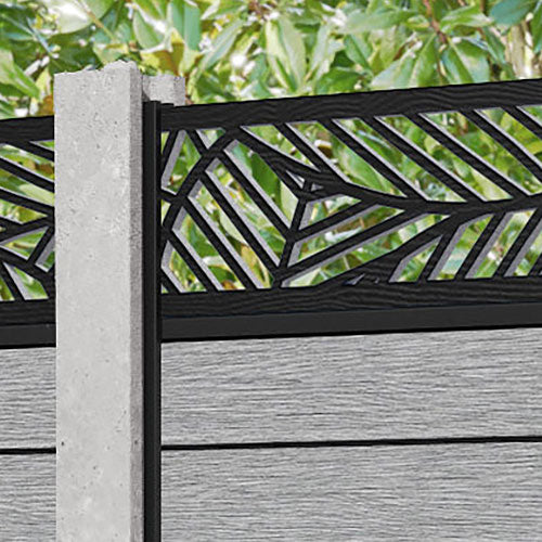 Fusion Habitat Fence Panel - Light Grey - for existing concrete posts