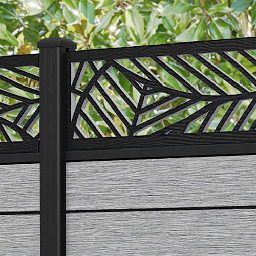 Fusion Habitat Fence Panel - Light Grey - with our aluminium posts