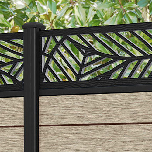Fusion Heritage Fence Panel - Light Oak - with our aluminium posts
