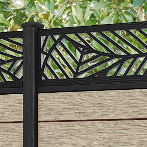 Fusion Habitat Fence Panel - Light Oak - with our composite posts
