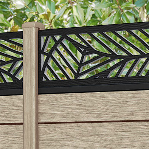 Fusion Heritage Fence Panel - Light Oak - with our composite posts