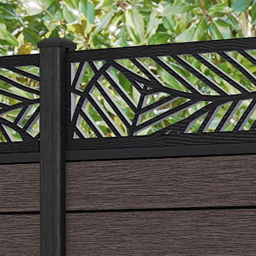 Fusion Habitat Fence Panel - Mid Brown - with our composite posts