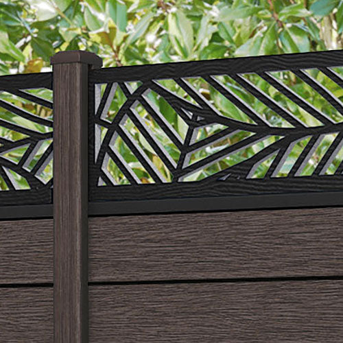 Fusion Habitat Fence Panel - Mid Brown - with our composite posts
