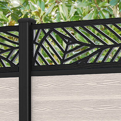 Classic Habitat Fence Panel - Mid Stone - with our aluminium posts