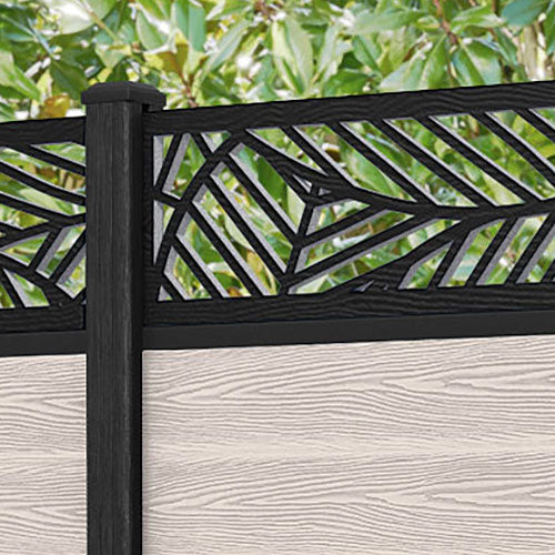 Classic Habitat Fence Panel - Mid Stone - with our composite posts