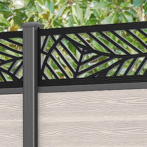 Classic Habitat Fence Panel - Mid Stone - with our aluminium posts