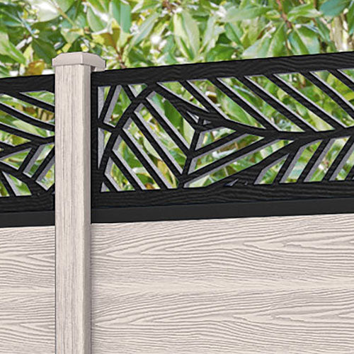 Classic Habitat Fence Panel - Mid Stone - with our composite posts