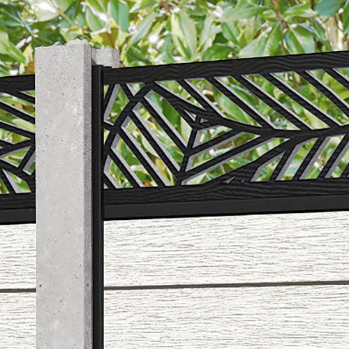 Fusion Habitat Fence Panel - Light Stone - for existing concrete posts