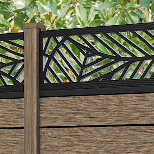 Fusion Habitat Fence Panel - Teak - with our composite posts