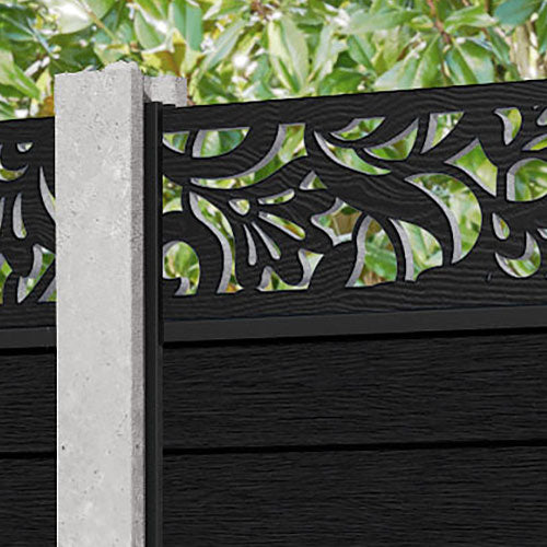 Fusion Heritage Fence Panel - Black - for existing concrete posts
