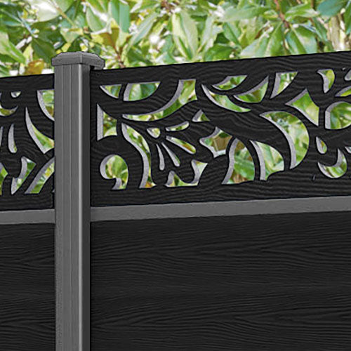 Classic Heritage Fence Panel - Black - with our aluminium posts