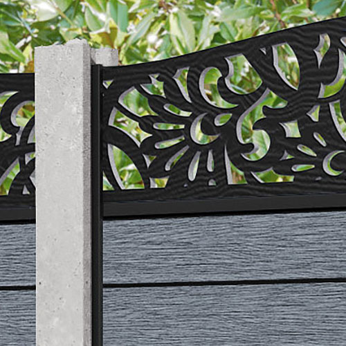 Fusion Heritage Curved Top Fence Panel - Anthracite - for existing concrete posts