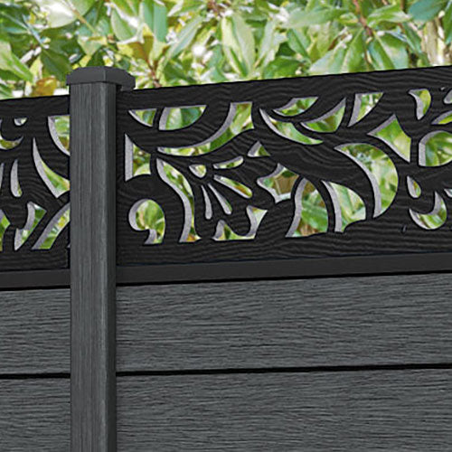 Fusion Heritage Fence Panel - Dark Grey - with our composite posts