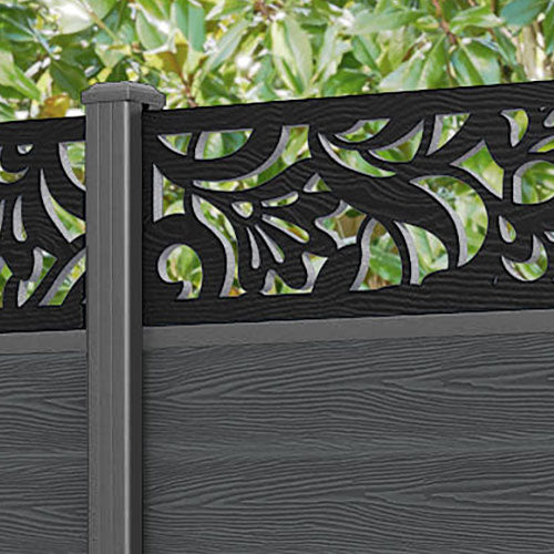 Classic Heritage Fence Panel - Dark Grey - with our aluminium posts