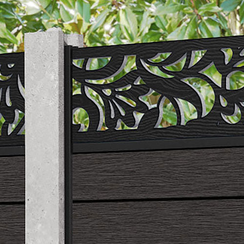 Fusion Heritage Fence Panel - Dark Oak - for existing concrete posts