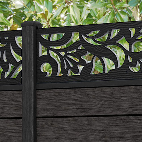 Fusion Heritage Fence Panel - Dark Oak - with our composite posts