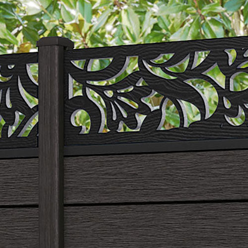 Fusion Heritage Fence Panel - Dark Oak - with our composite posts