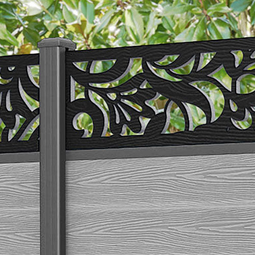 Classic Heritage Fence Panel - Light Grey - with our aluminium posts