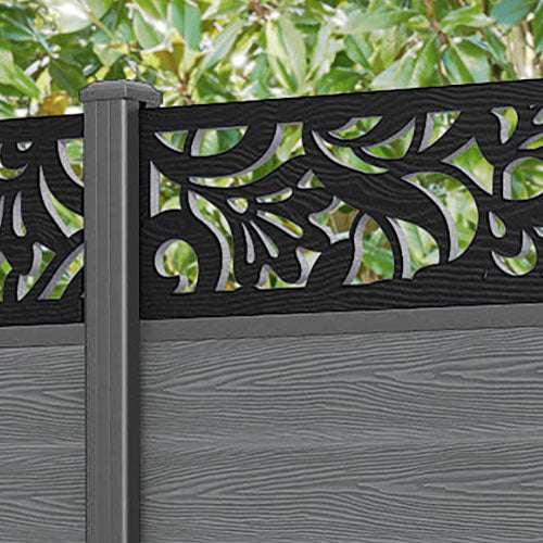 Classic Heritage Fence Panel - Mid Grey - with our aluminium posts