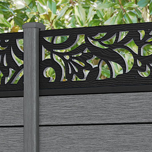 Fusion Heritage Fence Panel - Mid Grey - with our composite posts
