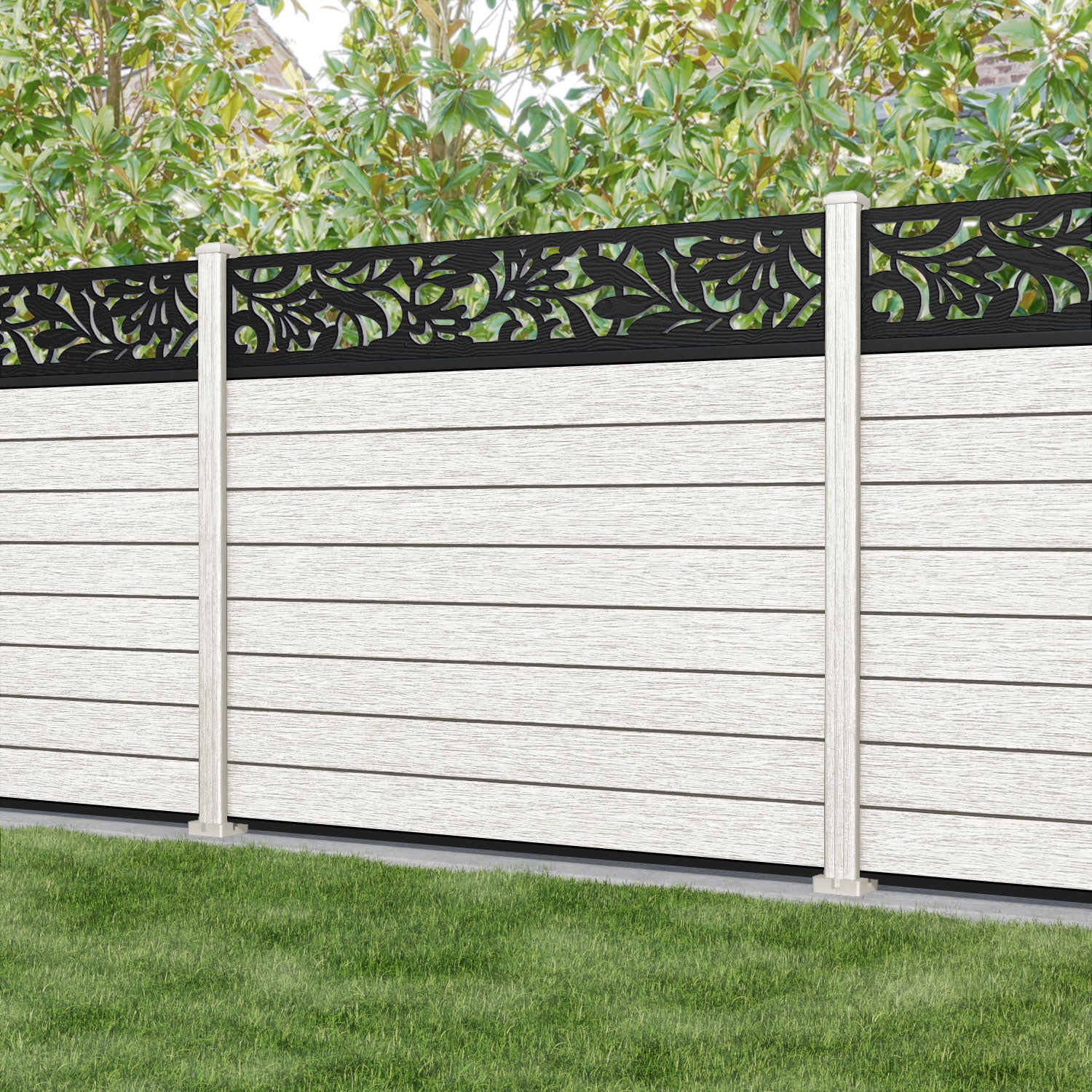 Fusion Heritage Fence Panel - Light Stone - with our composite posts