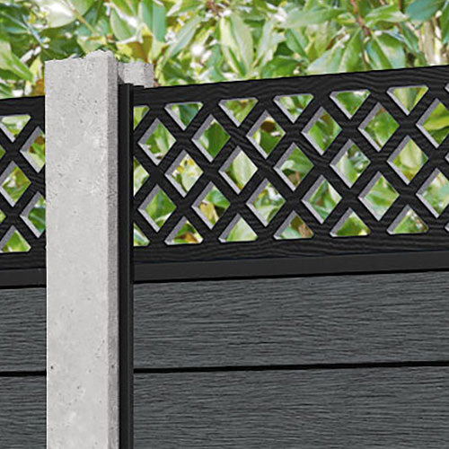 Fusion Hive Fence Panel - Dark Grey - for existing concrete posts